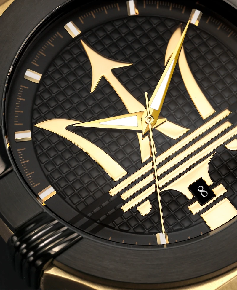 Maserati Men's Date Gold Metal Band Watch, 42mm