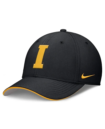 Nike Men's Black Iowa Hawkeyes 2025 Dugout Coaches Rise Swoosh Performance Flex Hat