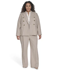 Calvin Klein Plus Windowpane Double-Breasted Jacket