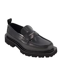 Karl Lagerfeld Paris Men's White Label Collection Front Logo Penny Loafers