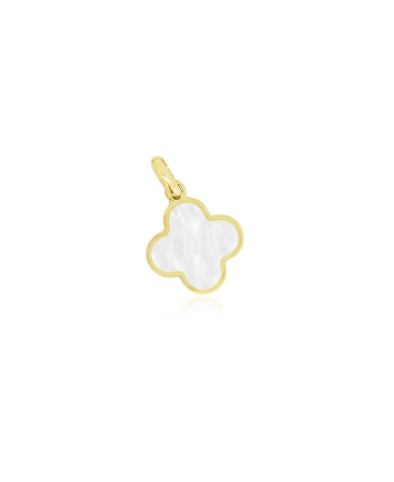 The Lovery Mother of Pearl Clover Charm 14K Gold - 10 millimeters