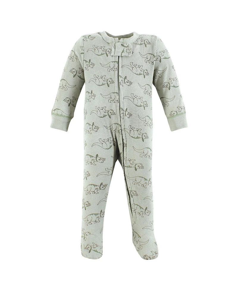 Hudson Baby Baby Boys Hudson Cozy Thermal Zippered One-Piece Outfits 2-Pack
