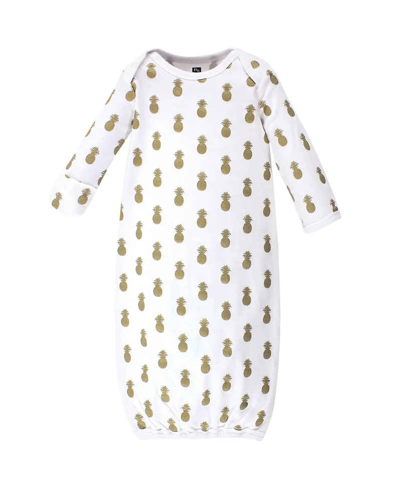 Hudson Baby Baby Girls Hudson 4Pk Interlock Gowns