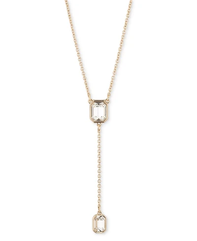 Lauren Ralph Lauren Gold-Tone Crystal Lariat Necklace, 16" + 3" extender
