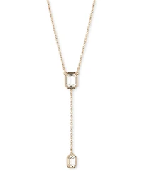 Lauren Ralph Lauren Gold-Tone Crystal Lariat Necklace, 16" + 3" extender
