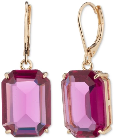 Lauren Ralph Gold-Tone Crystal Stone Drop Earrings