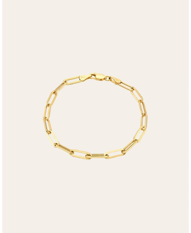 14k Gold Large Paper Clip Bracelet