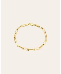 14k Gold Large Paper Clip Bracelet