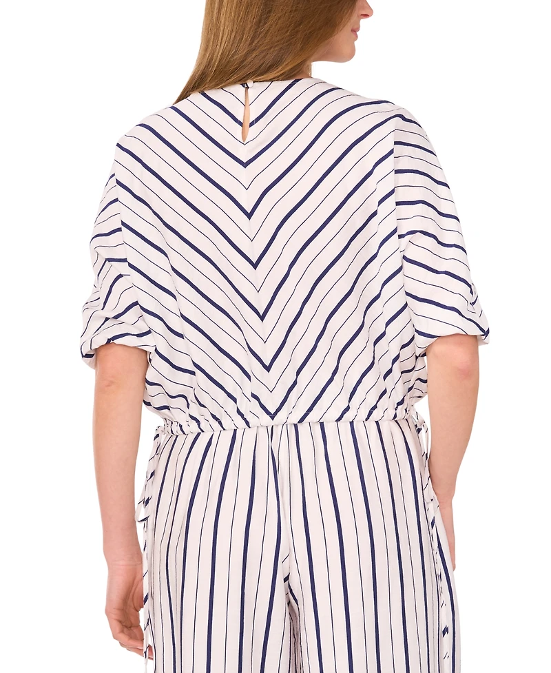 Sam & Jess Petite Chevron-Striped Tie-Hem Top