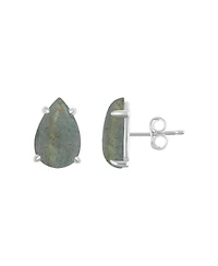 Adornia Fine Labradorite Pear Cut Studs .925 sterling silver