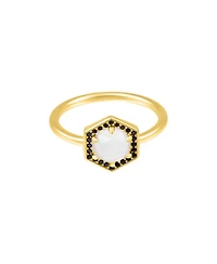 Adornia Fine Moonstone Hexagon Ring 14k gold vermeil