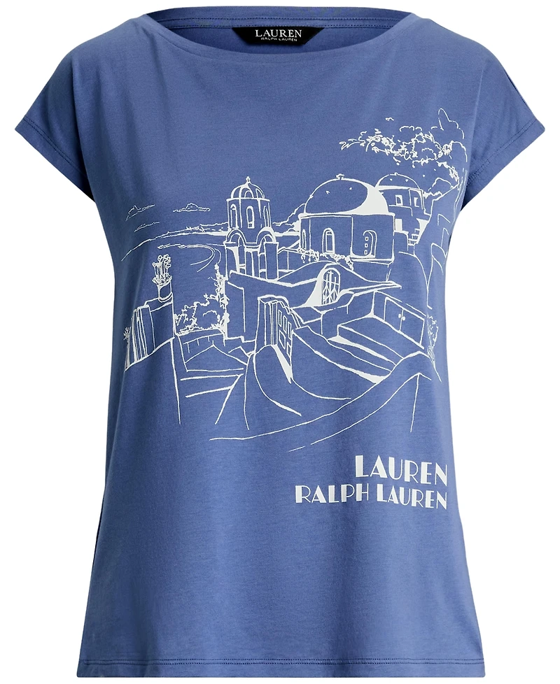Lauren Ralph Lauren Women's Cotton-Blend Jersey Graphic Tee