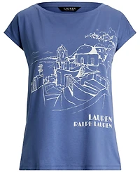 Lauren Ralph Lauren Women's Cotton-Blend Jersey Graphic Tee