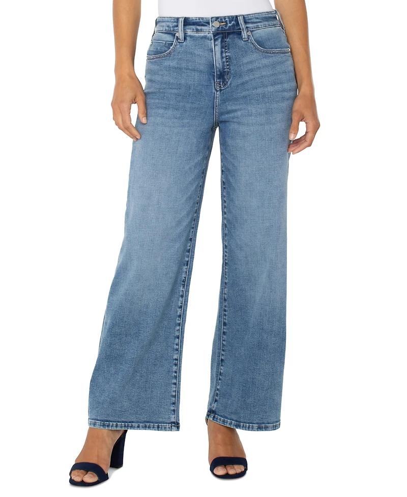 Liverpool Los Angeles Petite Stride High-Rise Wide-Leg Jeans