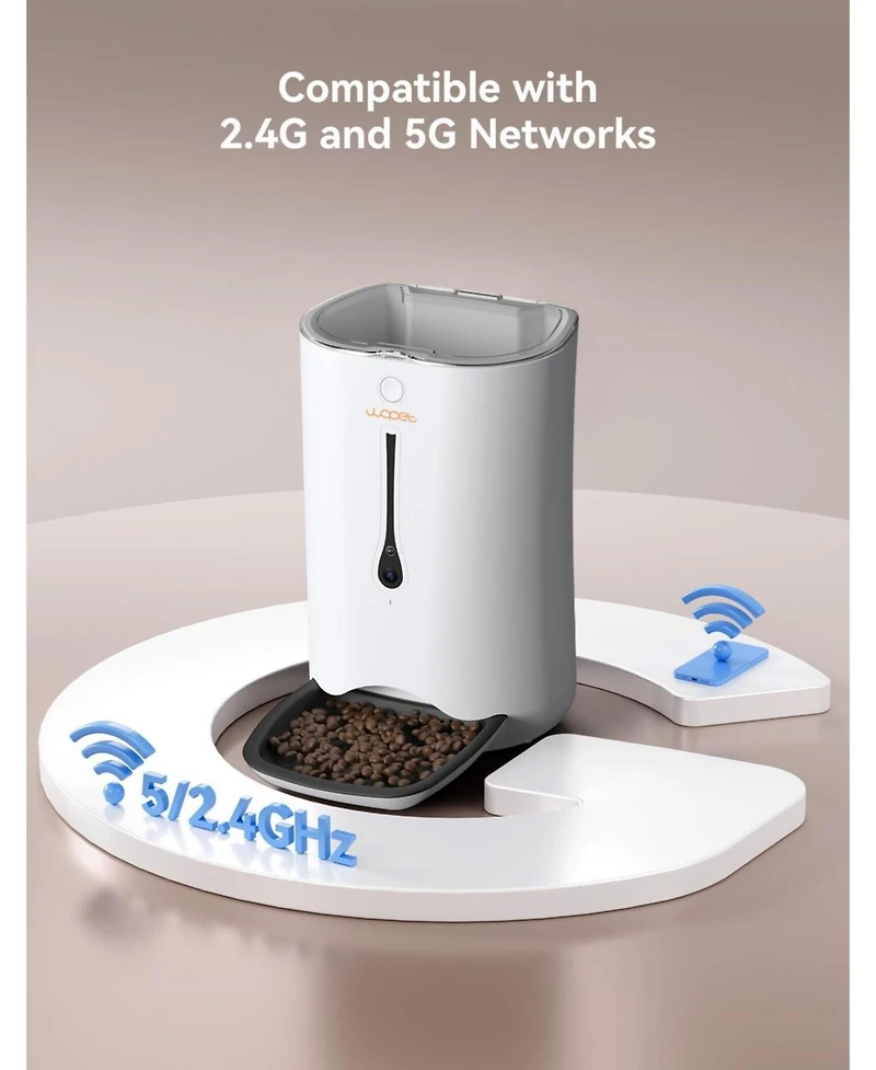 Automatic Dog Feeder with Camera, 7L Pet Feeder with 1080P Hd Video, App Control, 5G WiFi Smart Feeder for Dogs & Cats