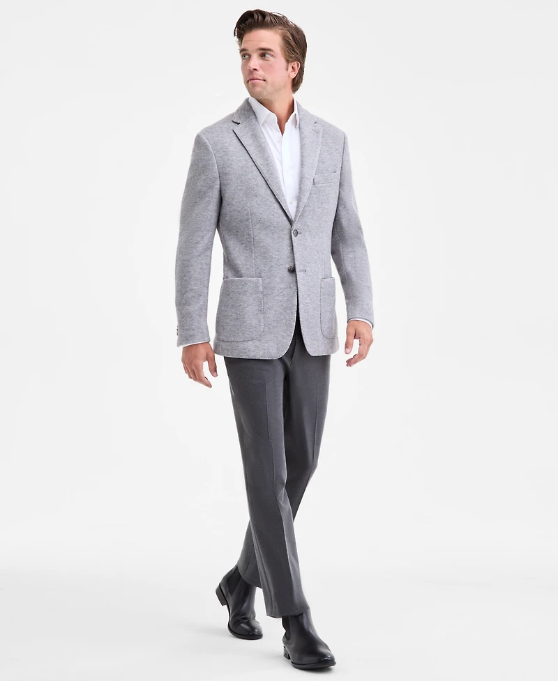 Michael Kors Men's Classic-Fit Stretch Heather Gray Knit Sport Coat