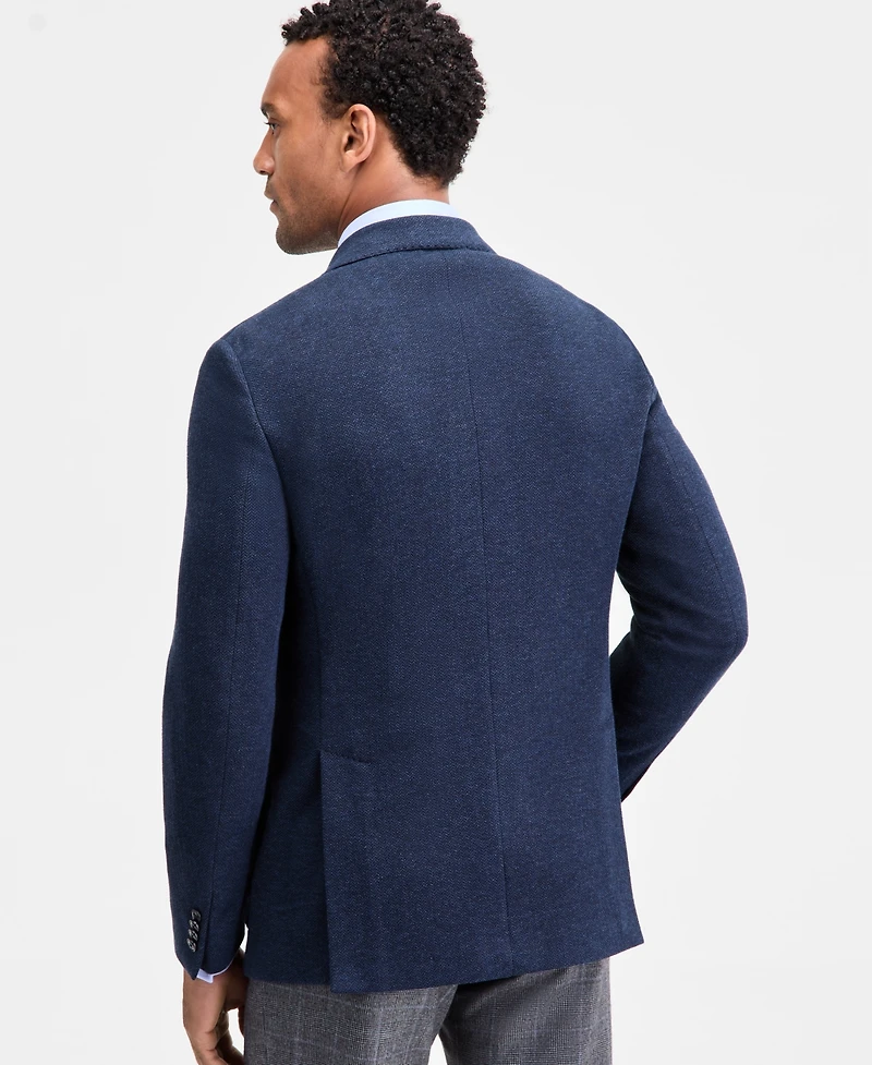 Michael Kors Men's Classic-Fit Stretch Midnight Herringbone Knit Sport Coat