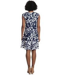 London Times Women's Floral-Print Fit & Flare Dress