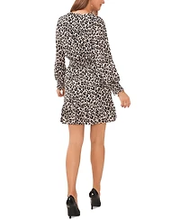 Vince Camuto Women's Leopard-Print Wrap-Front Mini Dress