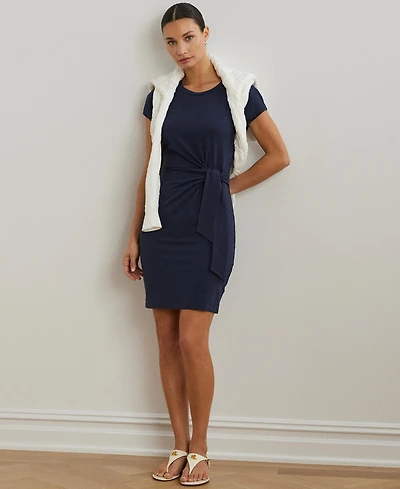 Lauren Ralph Women's Tie-Front Jersey Dress