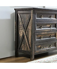 Farmhouse 8 Drawers Dresser Chests for Bedroom, Wood Rustic Wide Chset of Drawers,Storage Dressers Organizer for Bedroom, Living Room,Hallway