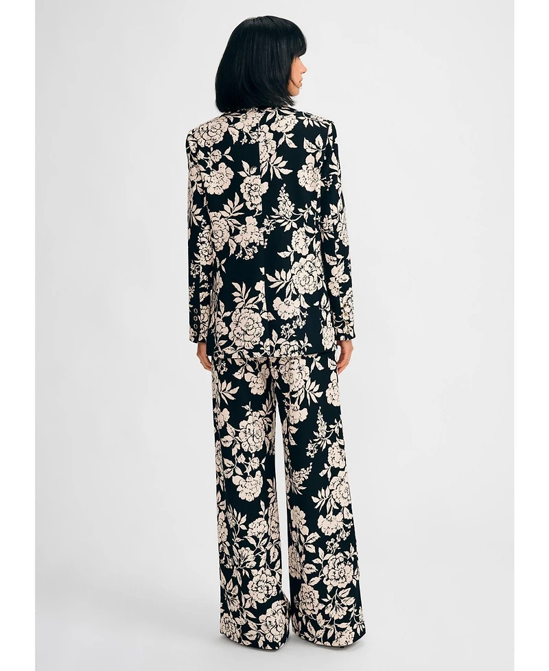 Isaac Mizrahi Women's Floral Single Breasted Blazer