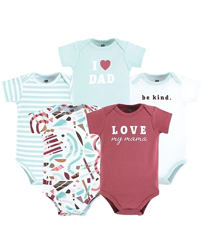 Hudson Baby Girls Essential 5-Piece Cotton Bodysuit Set