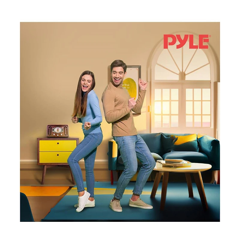 Pyle Retro Classic-Style Bluetooth Radio Speaker – Am/Fm, Usb & Sd Playback