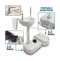 SereneLife Portable Handwash Sink with 24 Liter Waste Holding Tank, Basin Stand, and Rolling Wheels – Ideal for Indoor & Outdoor Use