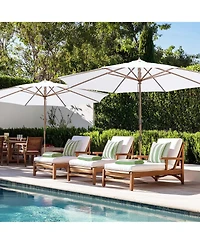 Yescom 13FT Large Outdoor Patio Umbrella UV30+ Wood 8 Rib Pole for Table Beach Yard Garden Wedding Deck Cafe Pool White