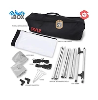 Pyle 100" Portable Outdoor Projection Screen – Lightweight Frame Stand, Hd 16:9 Display