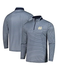 Colosseum Men's Navy Notre Dame Fighting Irish Striped Quarter-Zip Sweatshirt