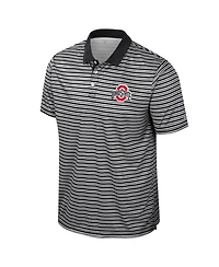 Colosseum Men's Black Ohio State Buckeyes Striped Polo Shirt