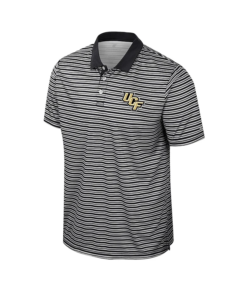 Colosseum Men's Black Ucf Knights Striped Polo Shirt