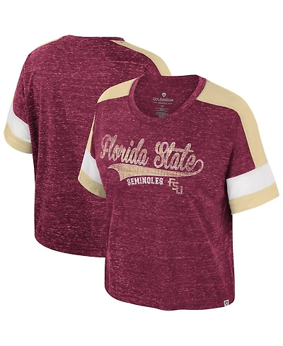 Colosseum Women's Garnet Florida State Seminoles Color Block Scoop Neck T-Shirt