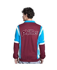 Starter Men's Burgundy/Light Blue Philadelphia Phillies Contender Tricot Full-Zip Track Jacket