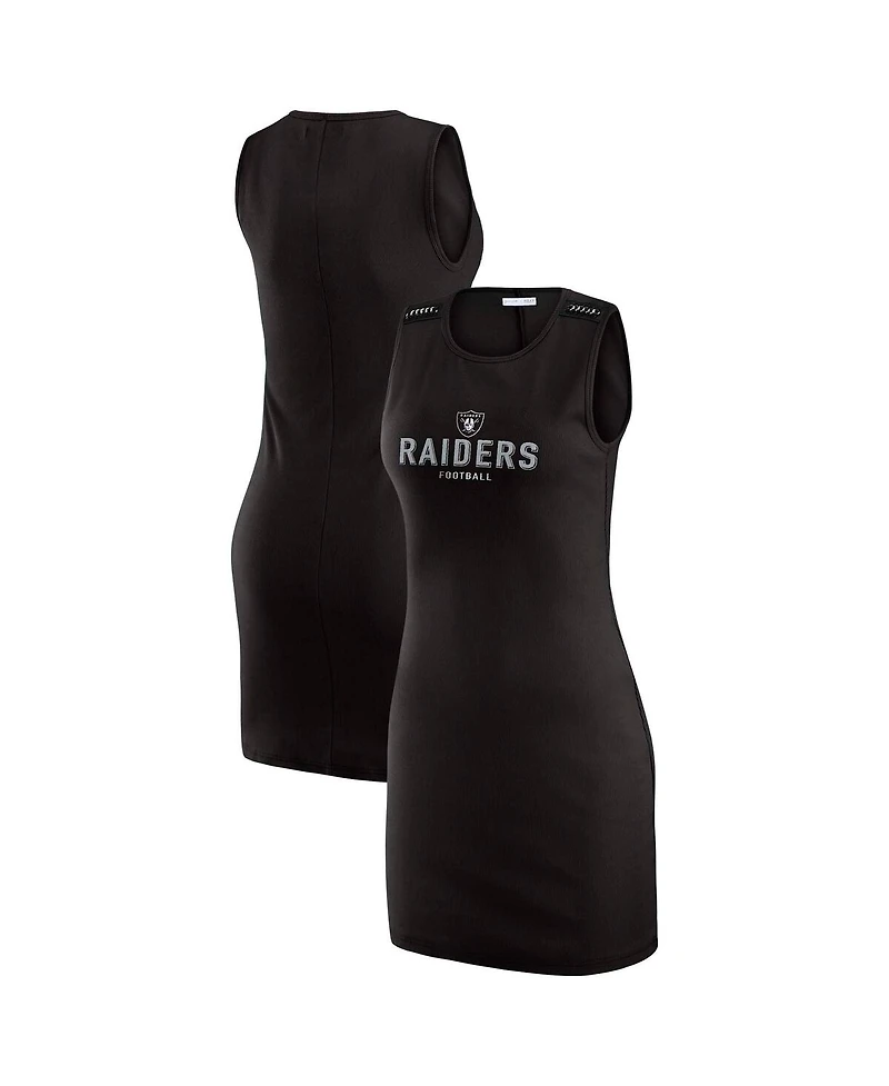 Wear by Erin Andrews x Gracie Hunt Women's Black Las Vegas Raiders Ribbed Tank Dress