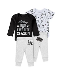 Wear by Erin Andrews Baby Boys and Girls 3-Piece Los Angeles Kings Turn Me Around Bodysuits Pants Set