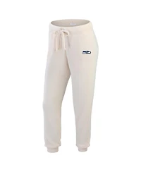 Wear by Erin Andrews Women's Oatmeal Seattle Seahawks Plus Rib-Knit Long Sleeve T-Shirt & Pants Lounge Set