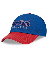 Fanatics Men's Blue/Red New York Rangers Heritage Home Ice Two-Tone Adjustable Hat
