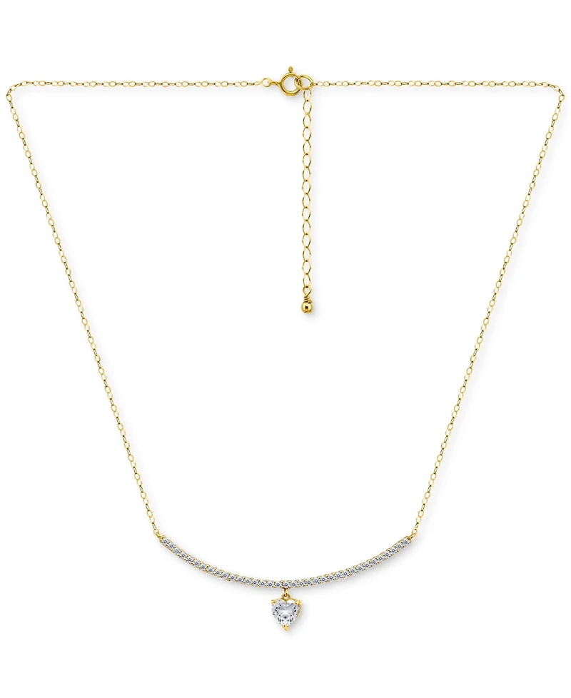 Giani Bernini Cubic Zirconia Heart Pendant Necklace (2-1/20 ct. t.w.) Sterling Silver, 16" + 2" extender