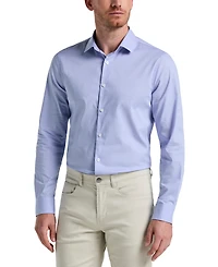 Perry Ellis Men's Slim Fit Long Sleeve Button-Front Dobby Cotton Shirt