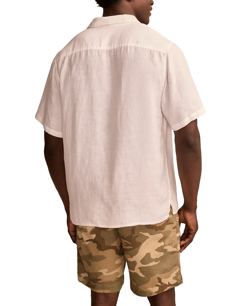 Lucky Brand Men's Linen Short Sleeve Camp Collar Shirt