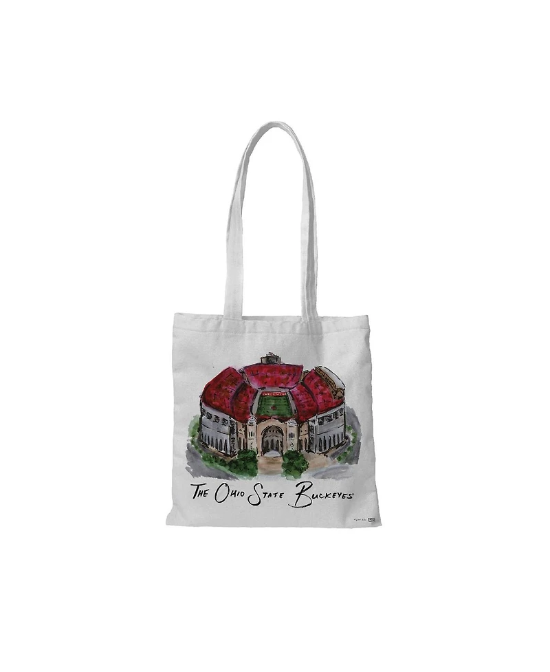 Indigo Falls White Ohio State Buckeyes Laura Wilcox Designs Tote Bag