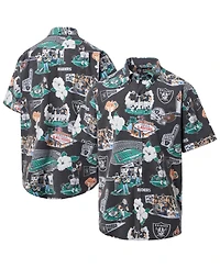 Reyn Spooner Men's Black Las Vegas Raiders Scenic Button-Down Shirt