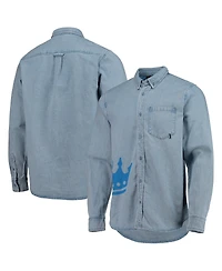 The Wild Collective Men's Blue Charlotte Fc Denim Button-Down Long Sleeve Shirt