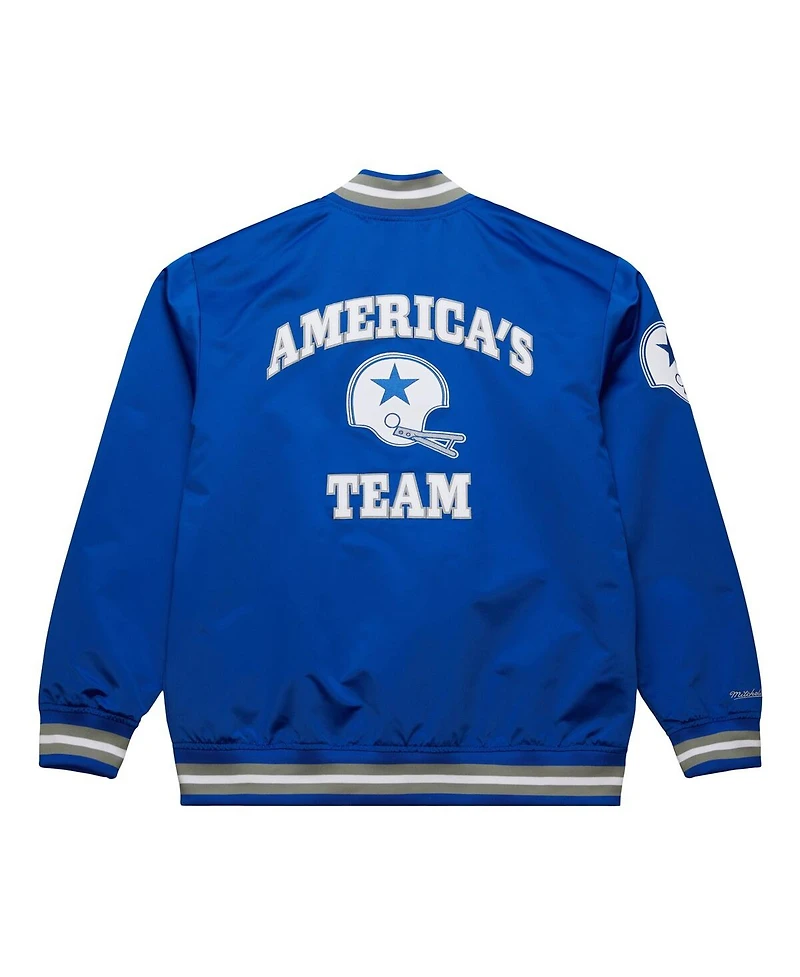 Mitchell & Ness Men's Royal Dallas Cowboys Vintage Double Down Satin Full-Snap Jacket