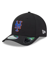 New Era Men's Black New York Mets Player Replica 9FORTY Adjustable Hat