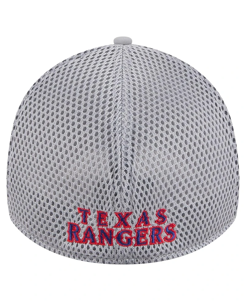 New Era Men's Gray Texas Rangers Linear 39THIRTY Flex-Fit Hat