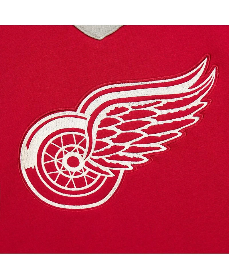 Mitchell & Ness Women's Red Detroit Wings Heritage Lace-Up Pullover Sweatshirt